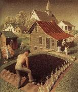 Grant Wood Town Spring oil painting artist